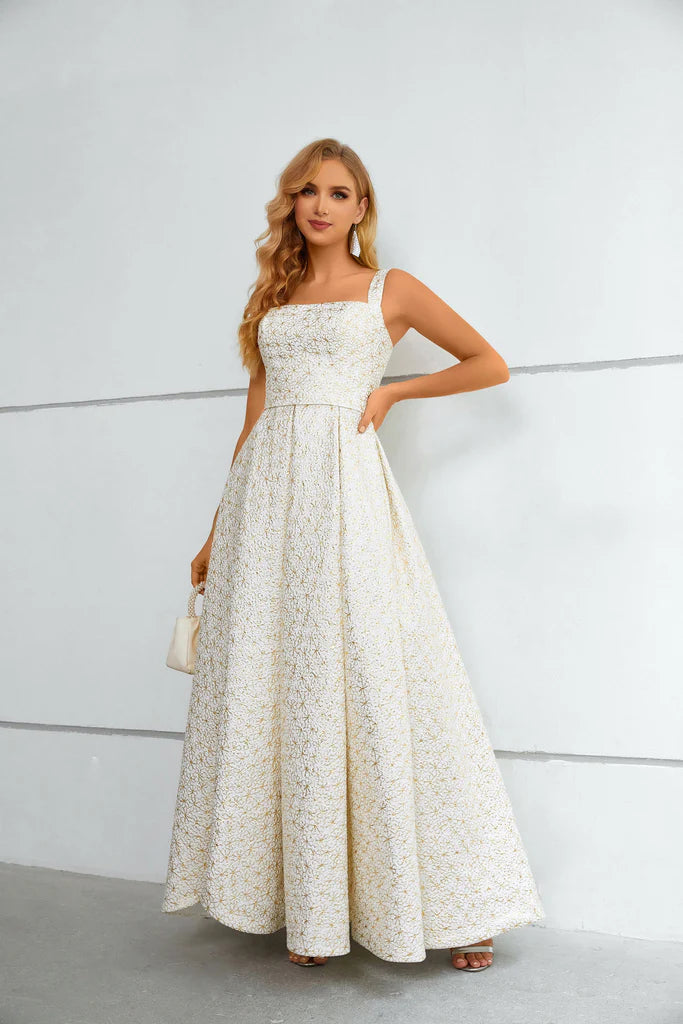 Wholesale Simple A Line Elegant Straps Floor Length Prom Dress with Side Split